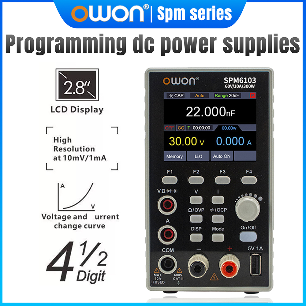 Programmable Dc Power Supply 60V 10A - OWON SPM6103 Programowalny zasilacz prądu stałego