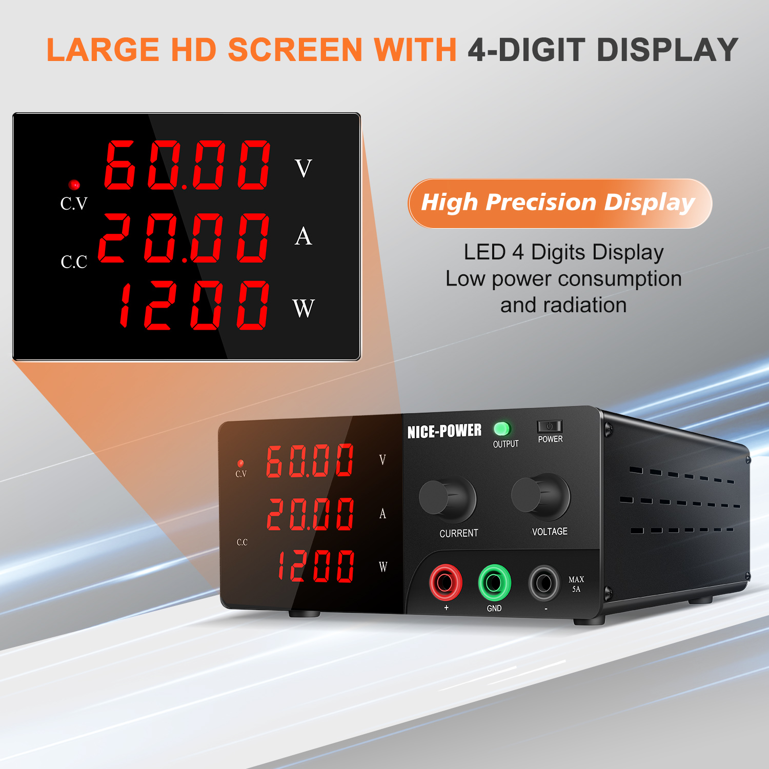 NICE-POWER 60V 20A Wysokowydaj – High Power 60V 20A Bench Power Supply recenzja i cena