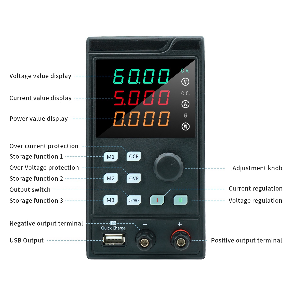 MYAMI 30V 32V 10A z USB/RS485  – Programmable Dc Power Supply 60V 10A recenzja i cena