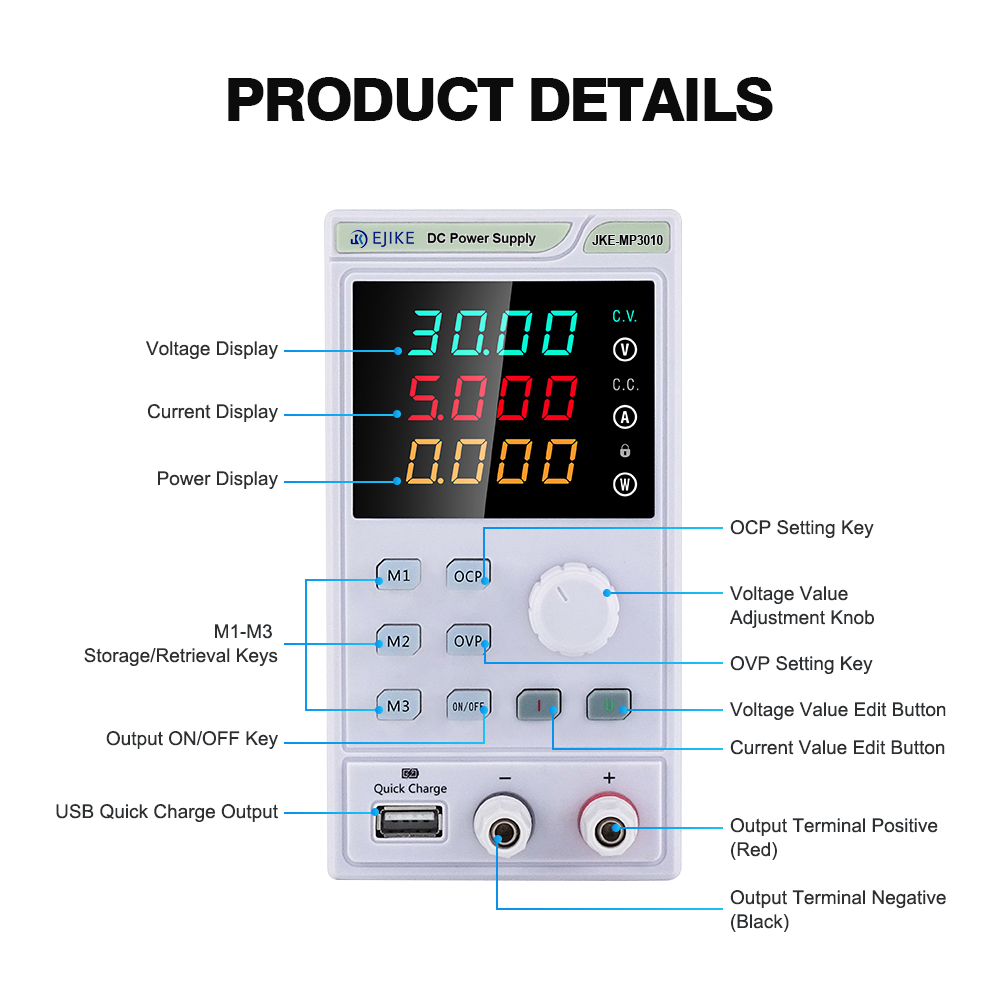 Zasilacz laboratoryjny EJIKE D – Programmable Dc Power Supply 60V 10A recenzja i cena